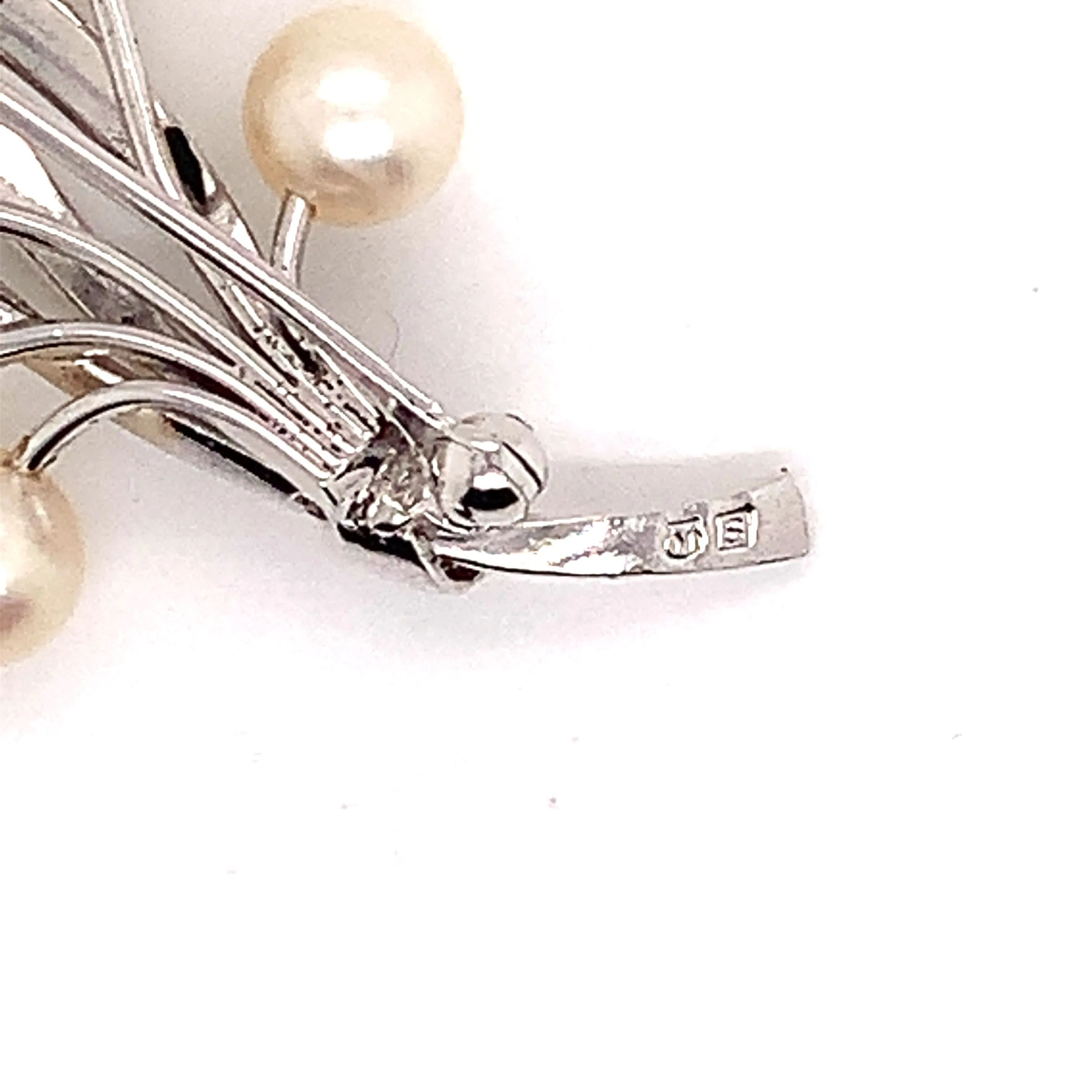 Mikimoto Estate Akoya Pearl Brooch Pin Sterling Silver 6.6mm 5.43 gr M185