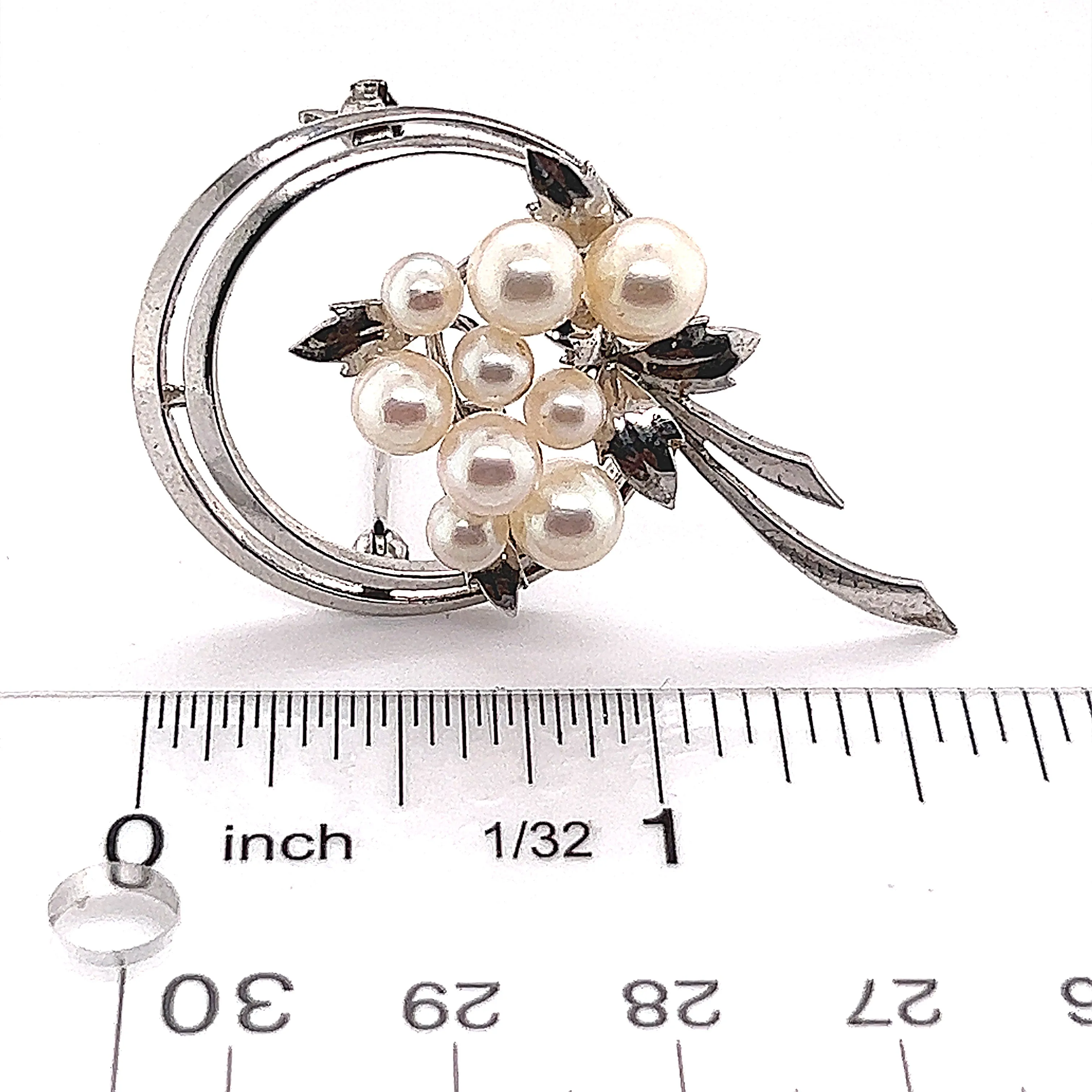 Mikimoto Estate Akoya Pearl Brooch Sterling Silver 6.25 mm 6.8g M245