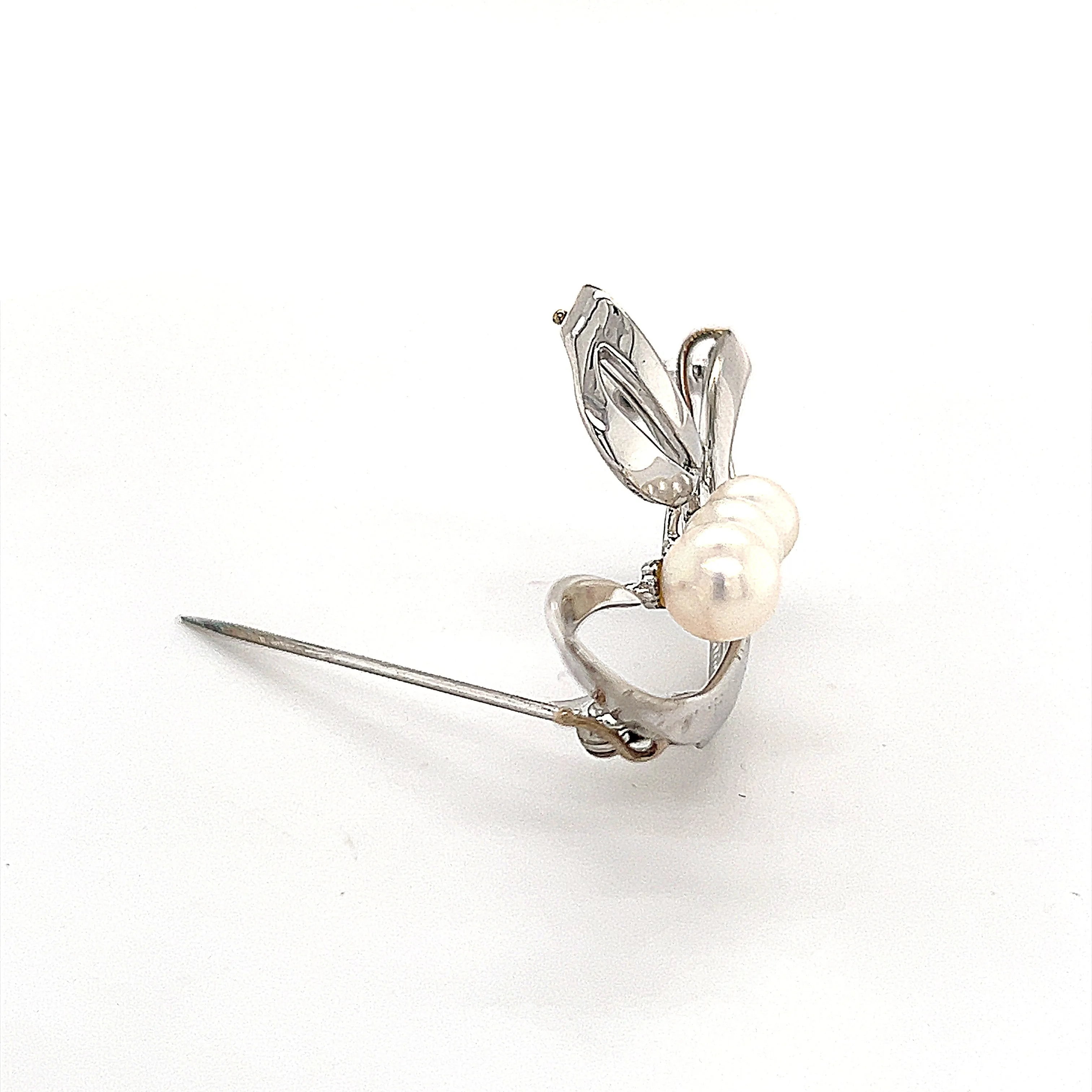 Mikimoto Estate Akoya Pearl Brooch Sterling Silver 6.5 mm 5 Grams M240