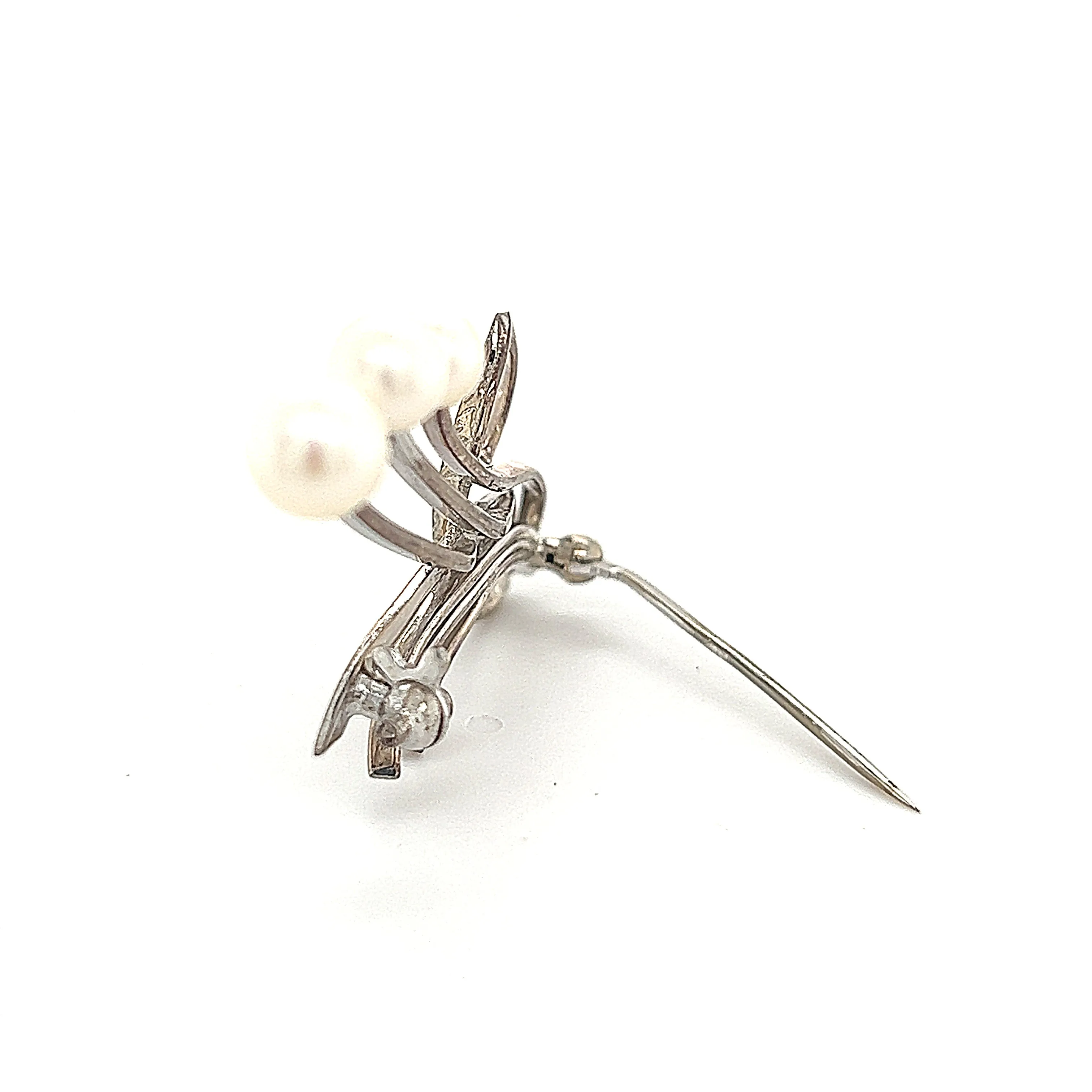 Mikimoto Estate Akoya Pearl Brooch Sterling Silver 6.5 mm 5 Grams M241