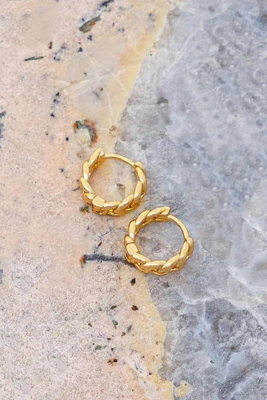 Mini Chain Huggie Hoop Earrings (Pick Color)