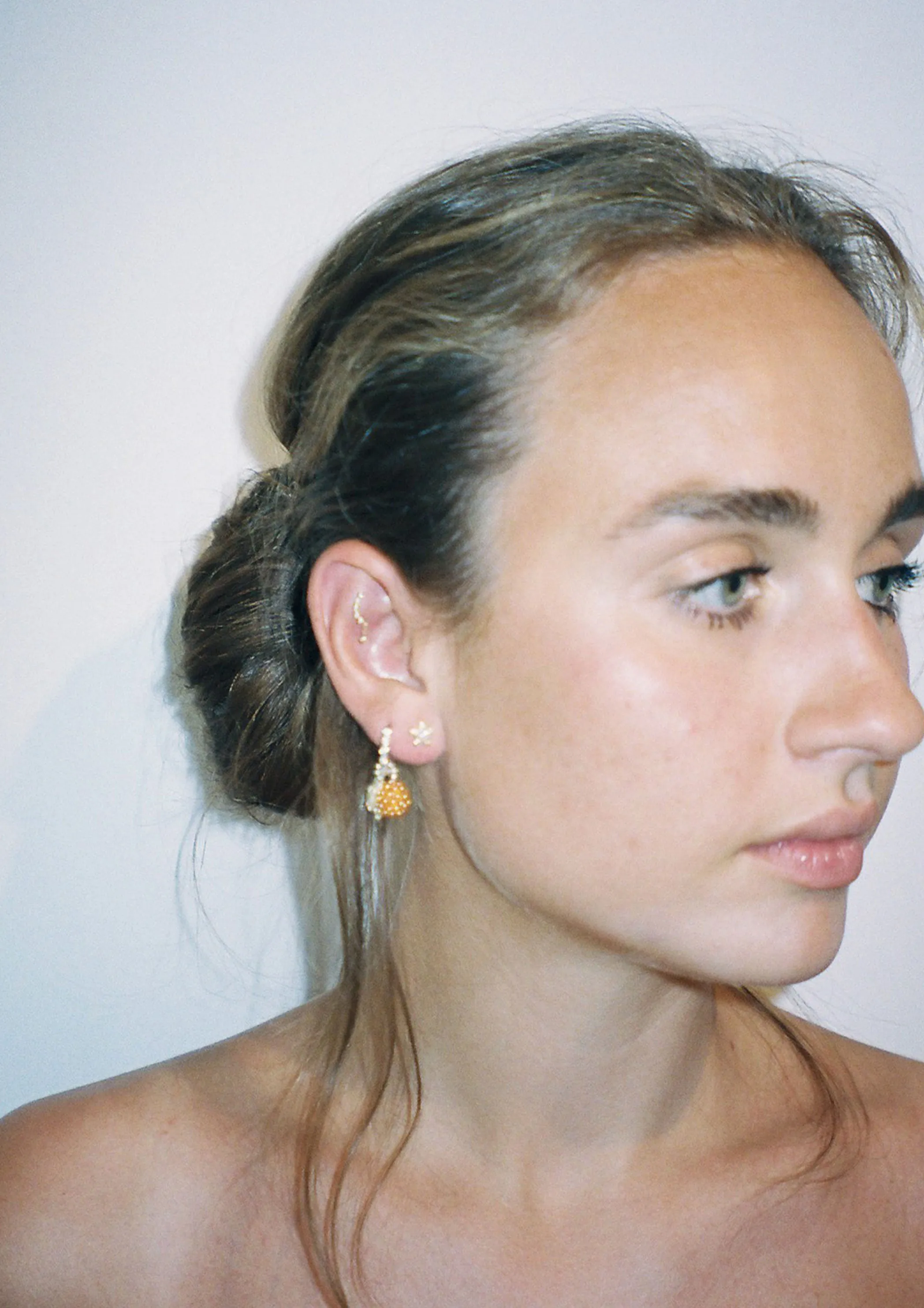 Mini Shiny Orange Earring