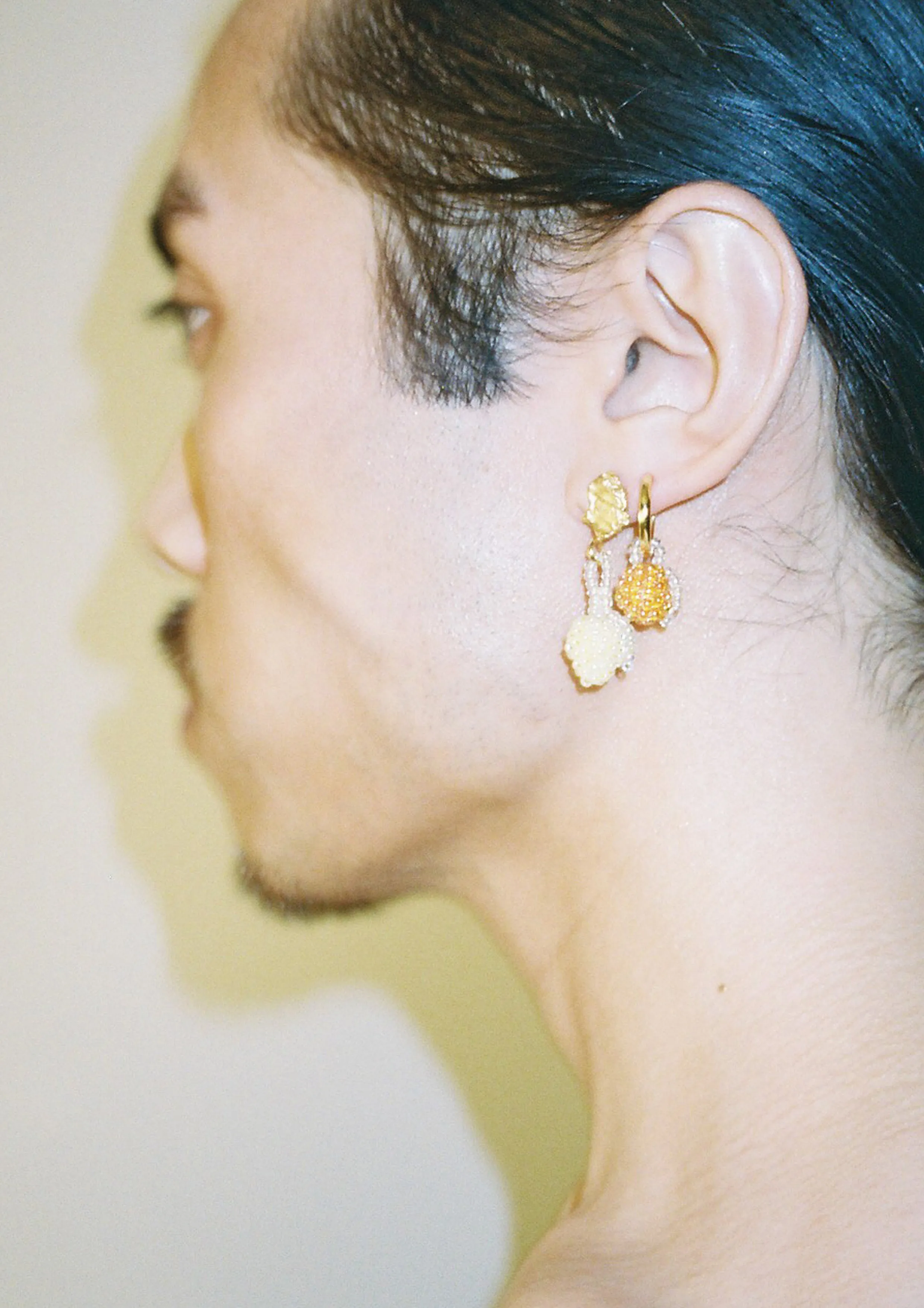 Mini Shiny Orange Earring
