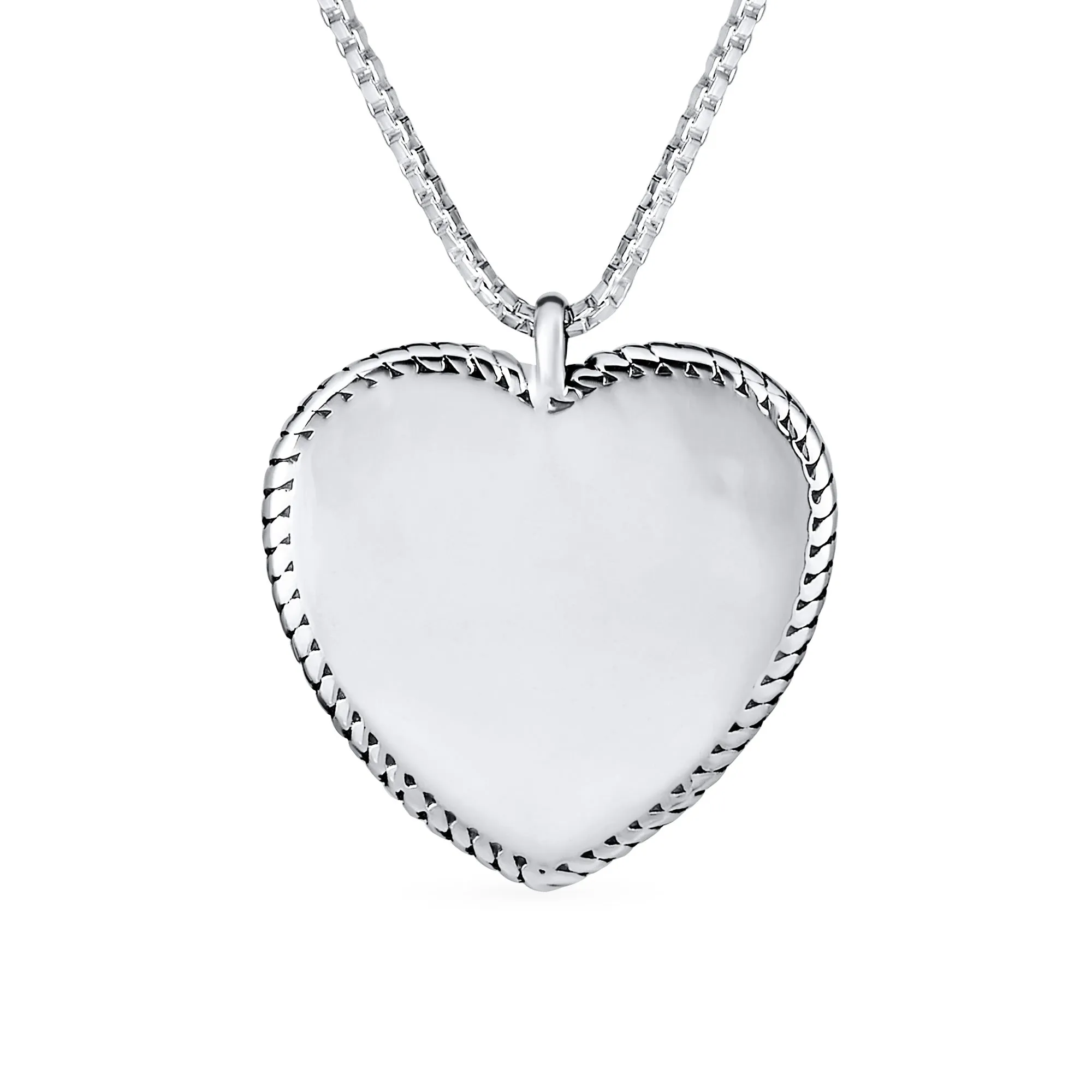 Monogram Initial A-Z Vintage Hearts Pendant Necklace Sterling Silver 16-18 Inch