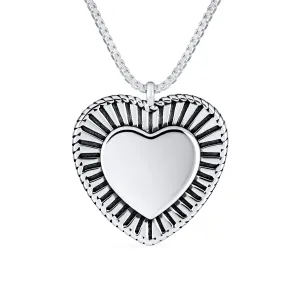 Monogram Initial A-Z Vintage Hearts Pendant Necklace Sterling Silver 16-18 Inch