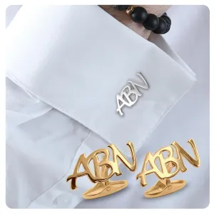 Monogrammed cufflinks -Monogram cuff links for Men - Silver Gold initial Cufflinks - Custom gift for Groom or Anniversary