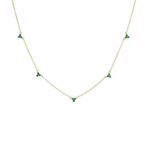 Multi Trio Cluster Necklace Emerald