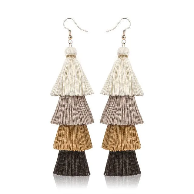 Multilayer Bohemian Tassel Earrings