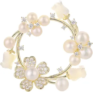 Natural Pearl Flower Brooch Pins for Women, Women's Brooch Gift, Brooches Jewelry Accessories for Wedding, Anniversary, Banquet, Gift For Ladies