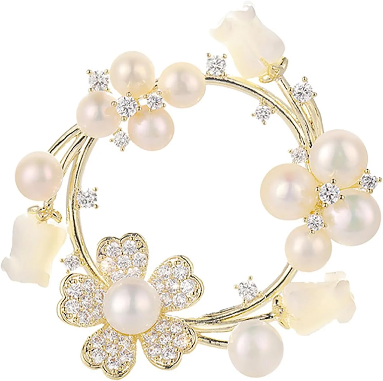 Natural Pearl Flower Brooch Pins for Women, Women's Brooch Gift, Brooches Jewelry Accessories for Wedding, Anniversary, Banquet, Gift For Ladies