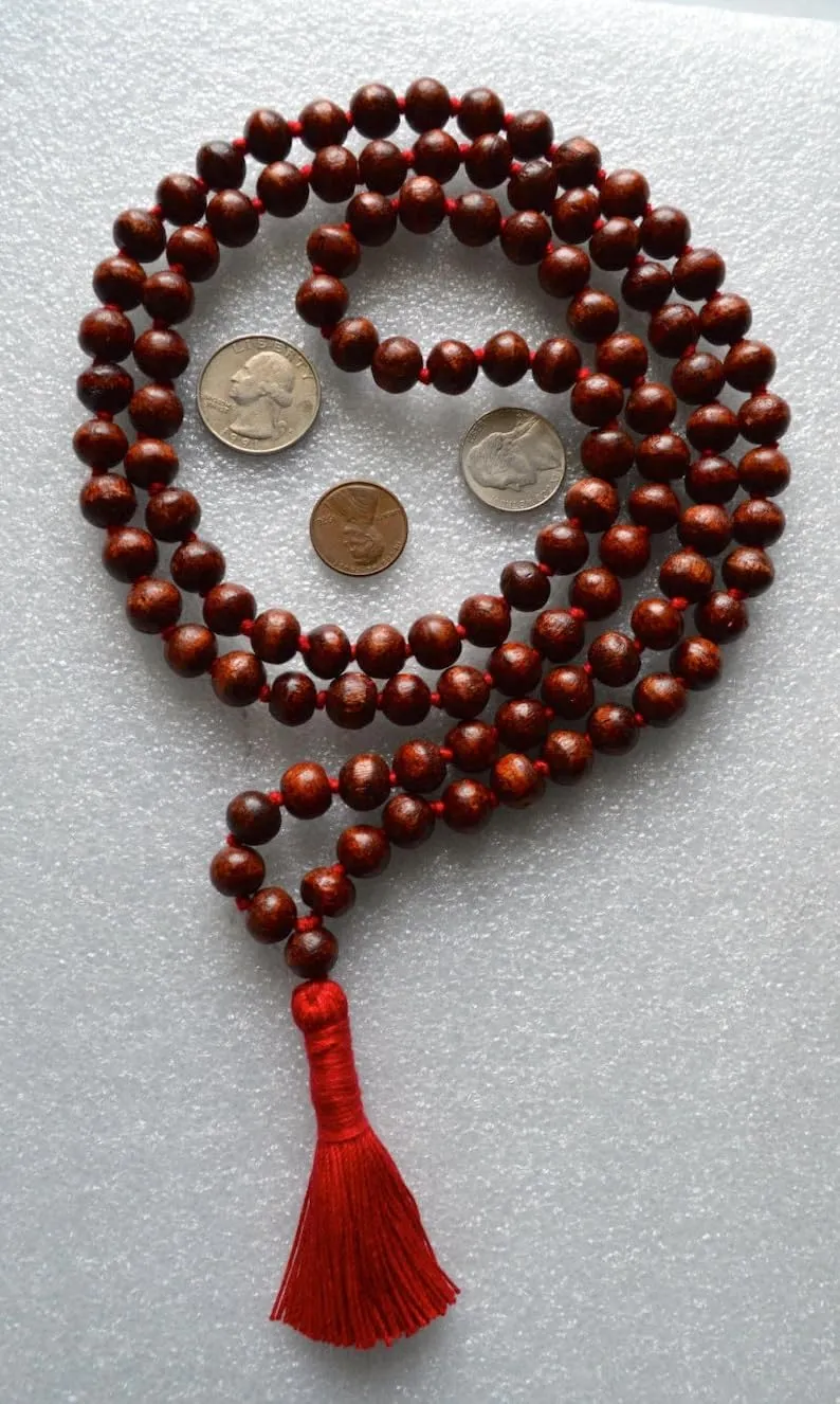Natural TIBETAN BUDDHIST BODHI BEADS 8mm 108 Mala Beads, Spiritual, Meditation Beads, Reiki, Japa Mala, Buddhist Prayer Beads, Yoga Bracelet, healing beads LKMALA-RRGU-1669