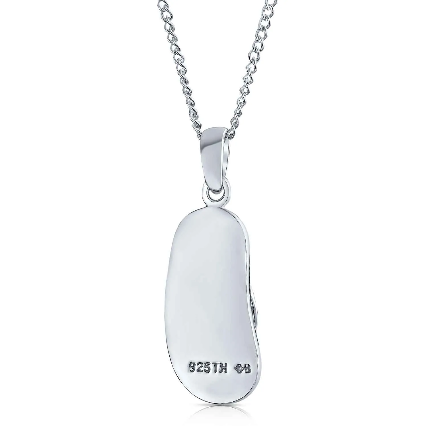 Nautical Flip Flop Pendant Necklace in Pink Sterling Silver Beach Sandal