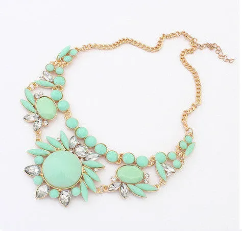 New Arrival Fashion Jewelry Trendy Women Necklaces & Pendants Link Chain Short Statement Necklace Resin Pendant For Gift