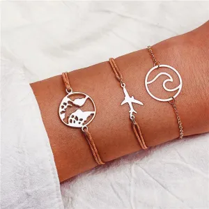 New Boho Stone Beads Charm Bracelets Set For Women