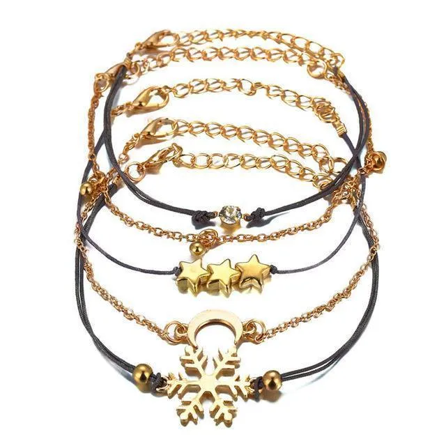 New Boho Stone Beads Charm Bracelets Set For Women