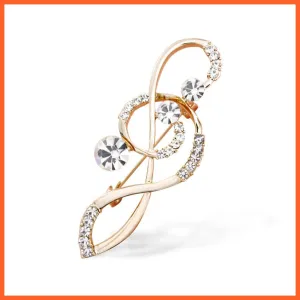 New Fashion Brooches | Crystal Peacock Flowers Crown Bow Lapel Pin