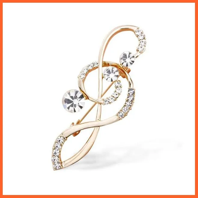 New Fashion Brooches | Crystal Peacock Flowers Crown Bow Lapel Pin