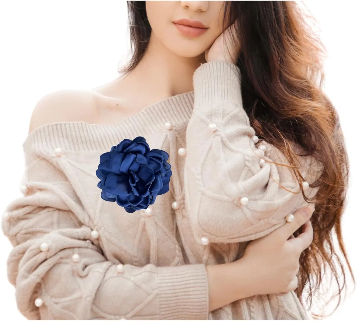 NXCYZY Exquisite Flower Fascinators Brooch 10cm Multi-Layer Camellia Brooch Versatile Headgear Clothes Embellishment Party Wedding Brooch Corsage Hair Clip Hat Decor for Women,Pink 1