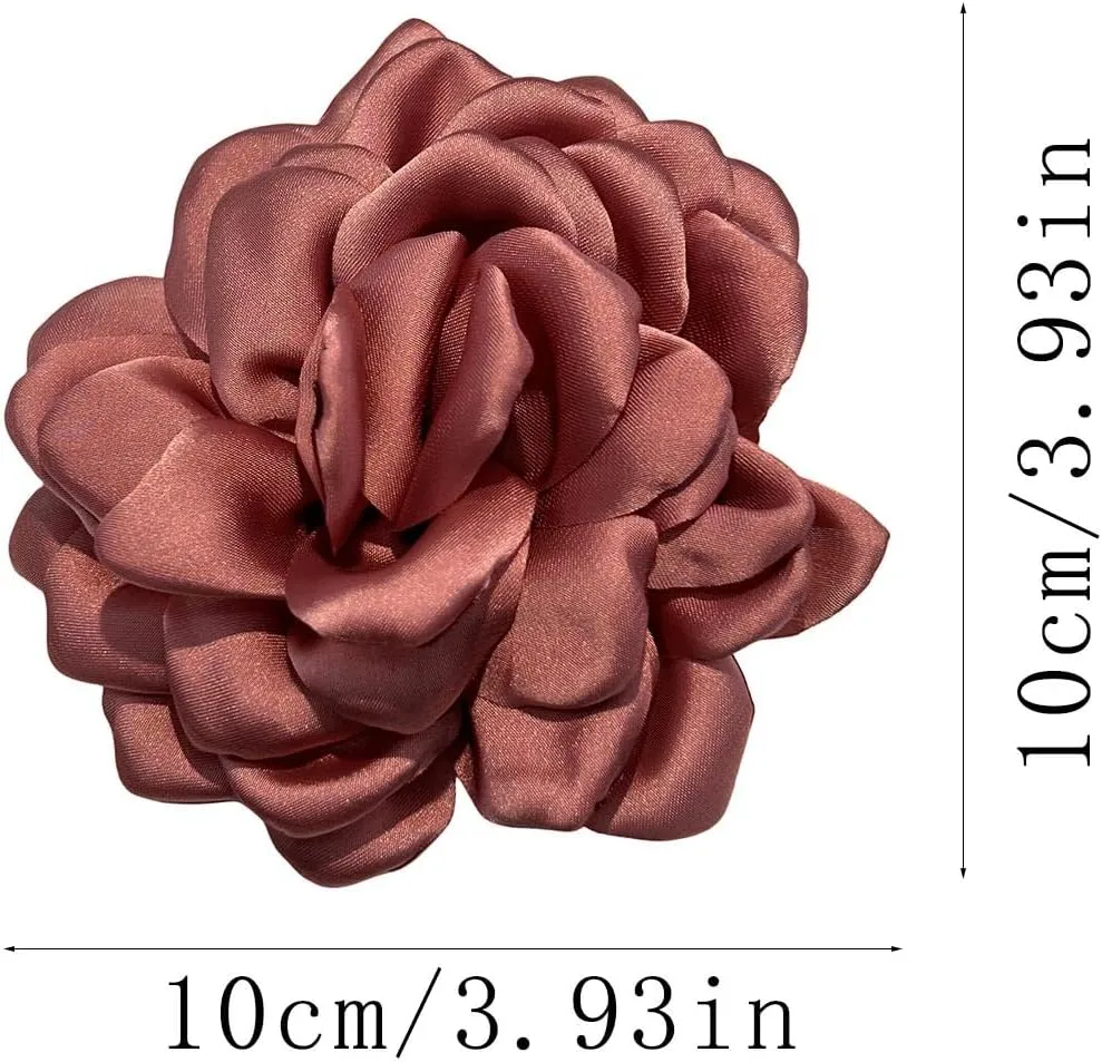 NXCYZY Exquisite Flower Fascinators Brooch 10cm Multi-Layer Camellia Brooch Versatile Headgear Clothes Embellishment Party Wedding Brooch Corsage Hair Clip Hat Decor for Women,Pink 1