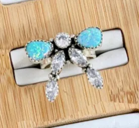 One Of A Kind Opal & White CZ Rings