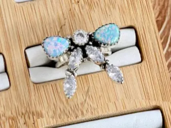 One Of A Kind Opal & White CZ Rings