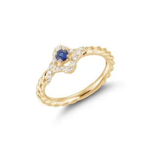 Orchid Gems Sapphire Clover Diamond Ring