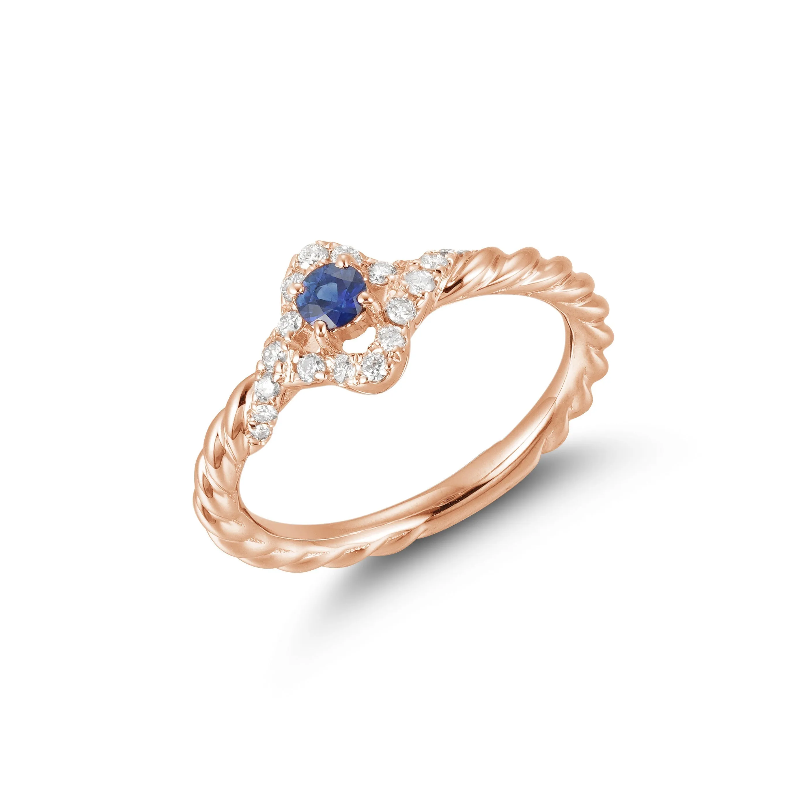Orchid Gems Sapphire Clover Diamond Ring