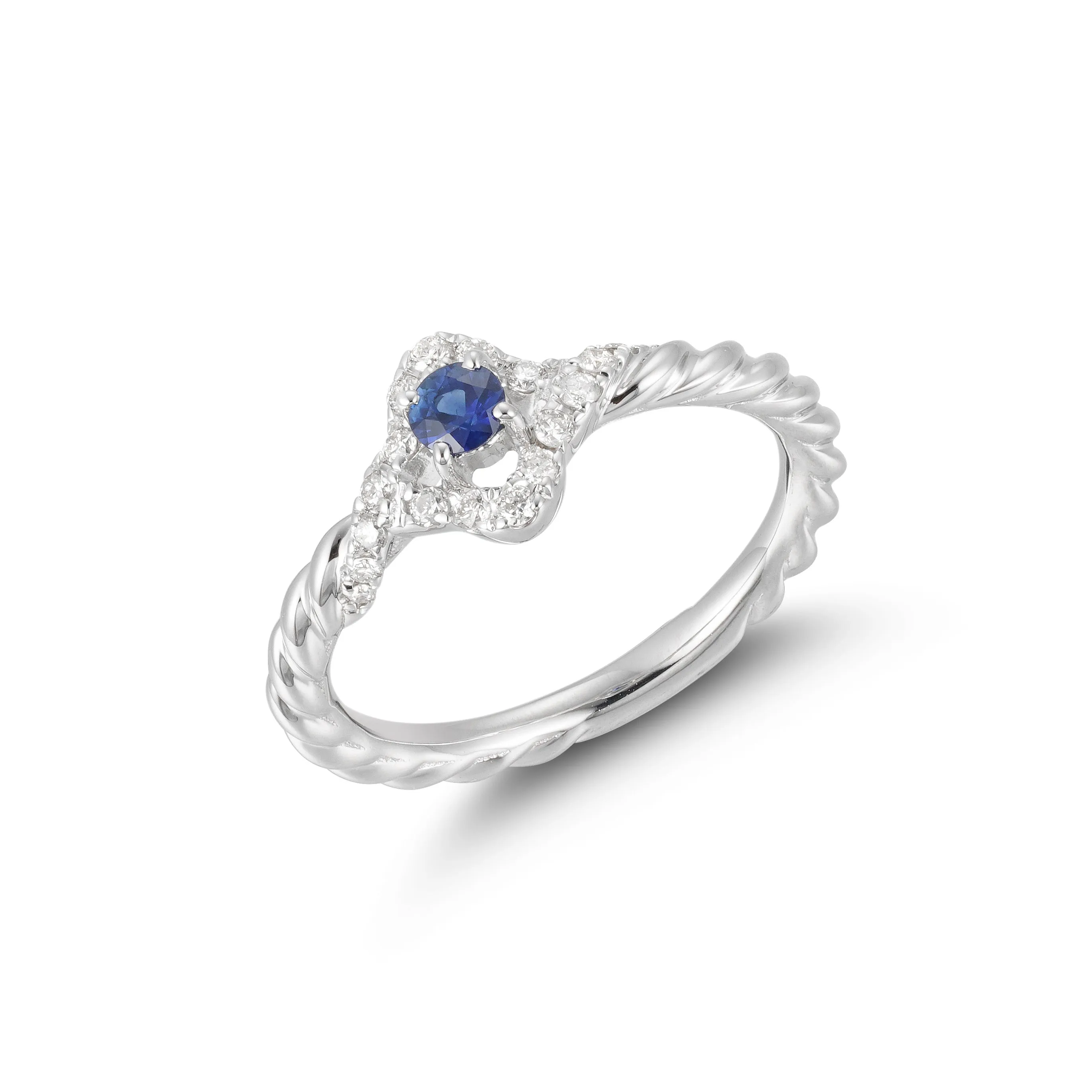 Orchid Gems Sapphire Clover Diamond Ring