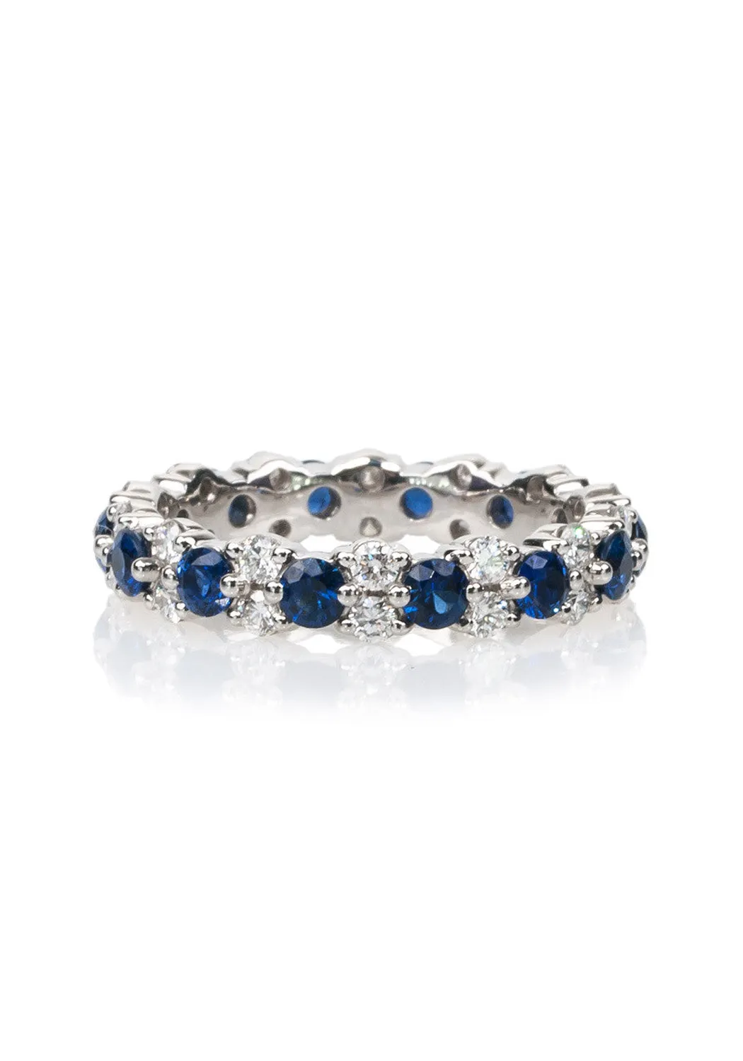 Oster Collection Platinum Diamond & Sapphire Eternity Band