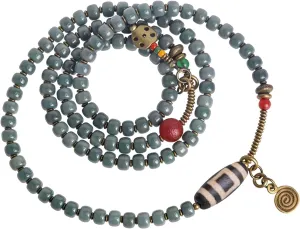Panzhu bracelet, Buddhist Rosary,Buddhist Prayer Beads Necklace,108 Mala Beads Bodhi Bracelet,Multilayer Beaded Bracelet Yoga Meditation Cuff Jewelry(Color:Green,Size:Small) ( Color : ( Color : Green