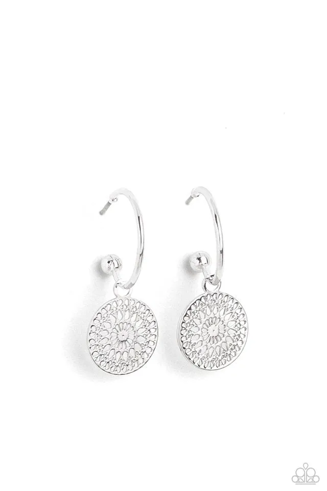 Paparazzi Earring ~ Mandala Maiden - Silver