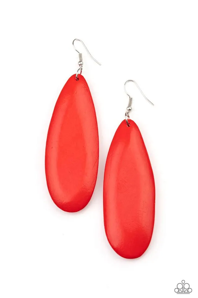 Paparazzi Earring ~ Tropical Ferry - Red