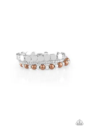 Paparazzi Girly Girl Glamour Brown Stretch Bracelet