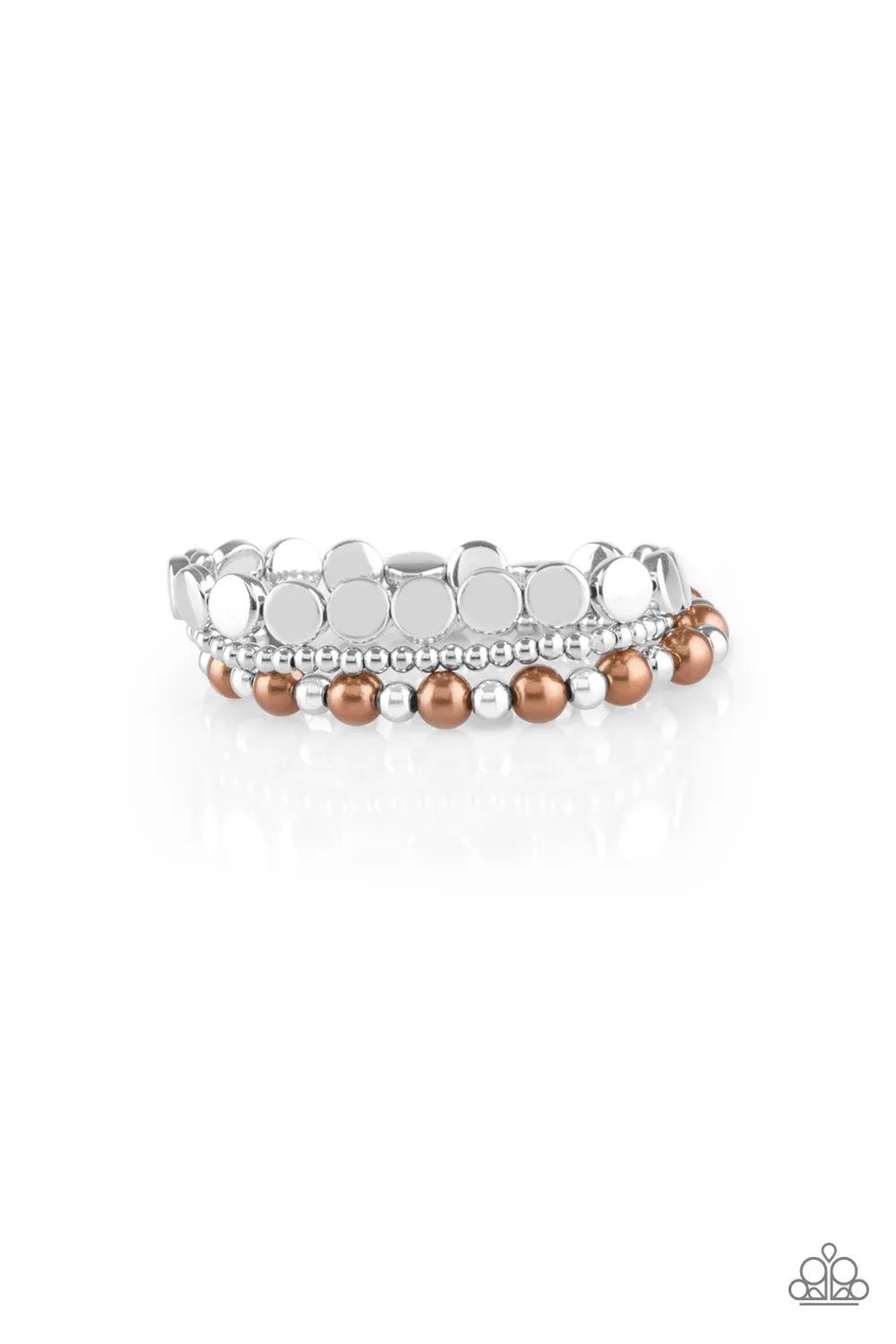 Paparazzi Girly Girl Glamour Brown Stretch Bracelet