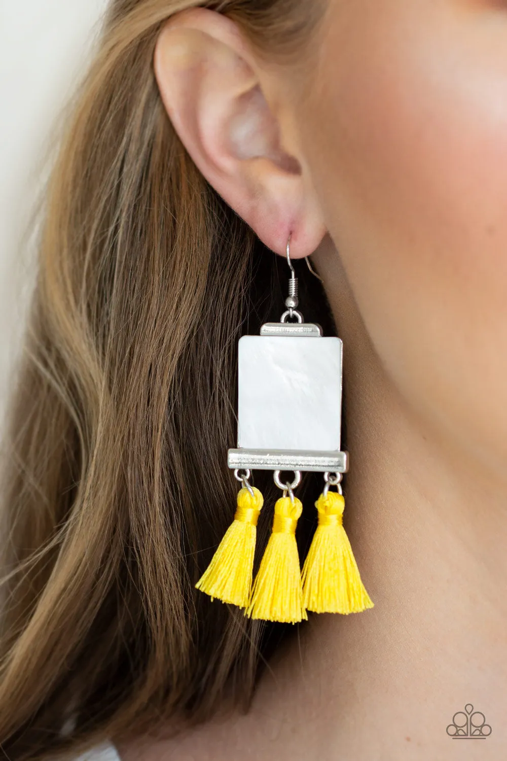 Paparazzi Tassel Retreat Earrings Yellow