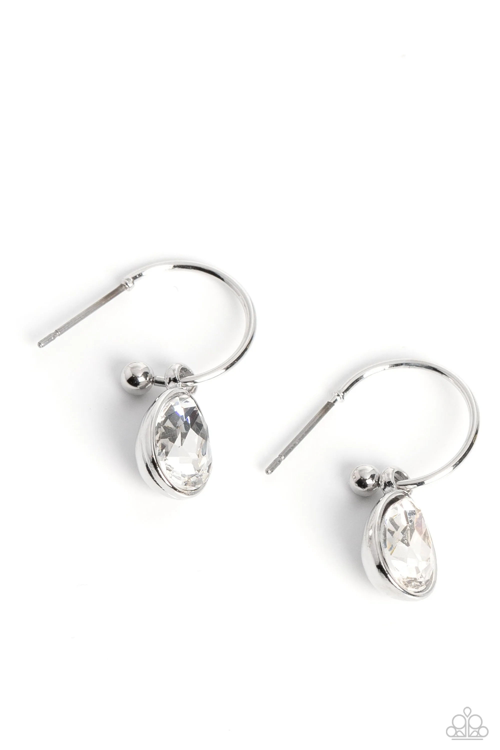 Paparazzi Teardrop Tassel - White Earrings