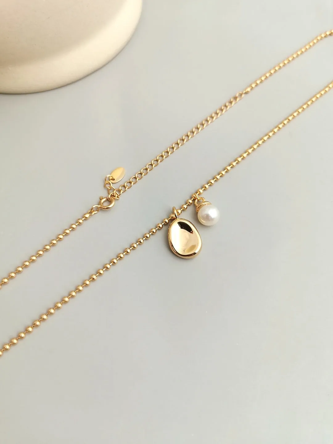 Pearl Drop Pendant Necklace in Gold Vermeil