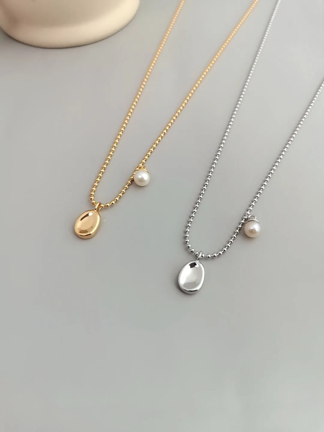 Pearl Drop Pendant Necklace in Gold Vermeil