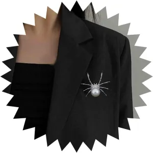 Pearl Spider Brooch Pin Gothic Gold Spider Brooches Pin Halloween Custom Spider Brooch Lapel Pin Punk Animal Brooch Pins Decorative for Women Clothing Dress Suit
