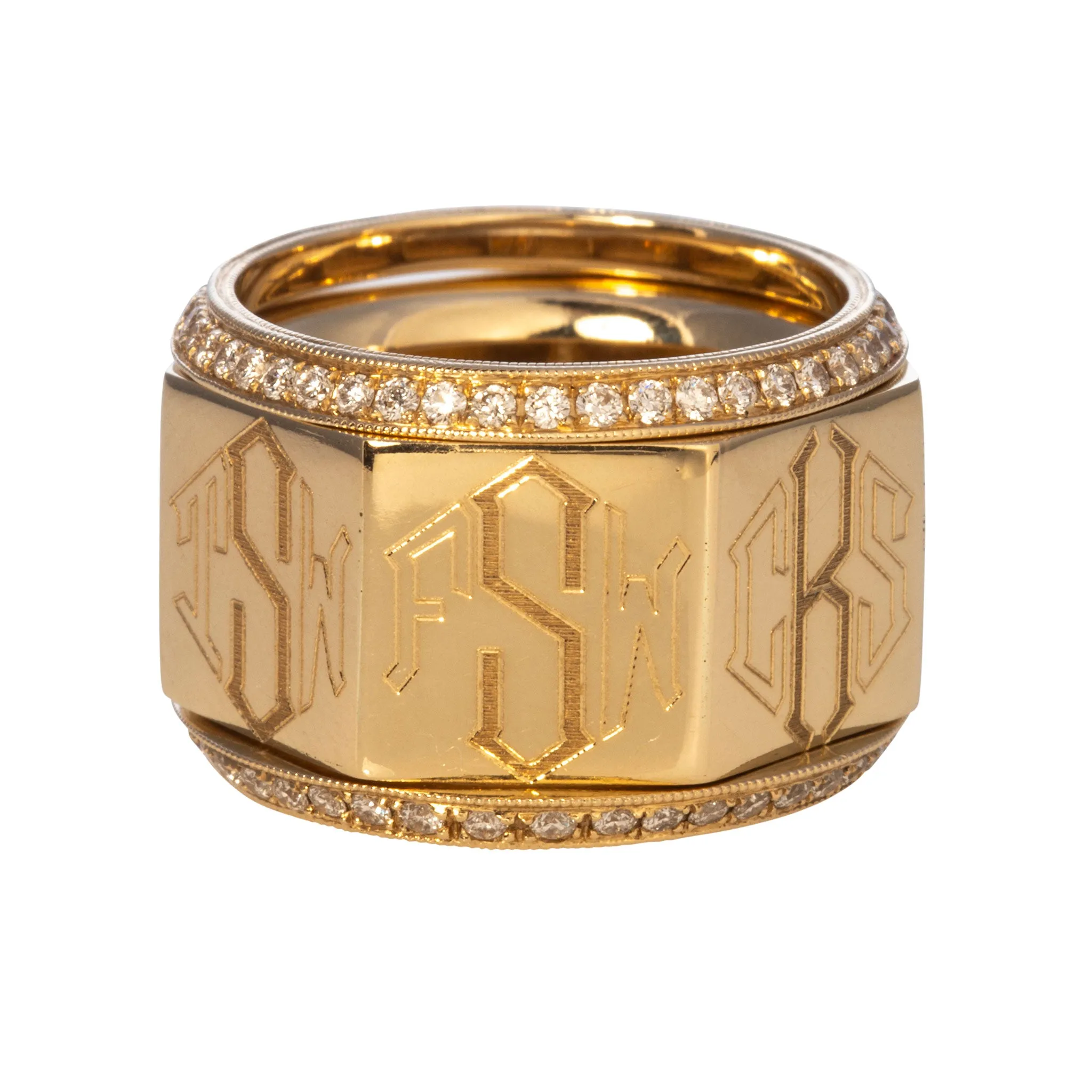 Personalized 14K Gold Family Ring