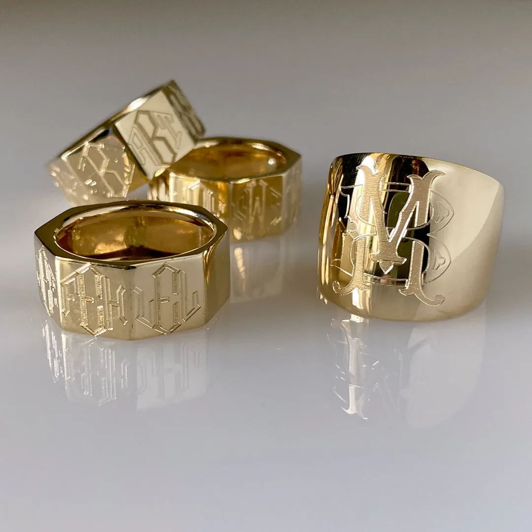 Personalized 14K Gold Family Ring