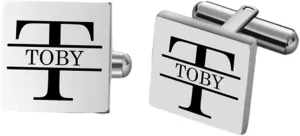 Personalized Monogrammed Cufflinks, Custom Engraved Cufflinks for Men, Customized Name Cuff Links with Initials