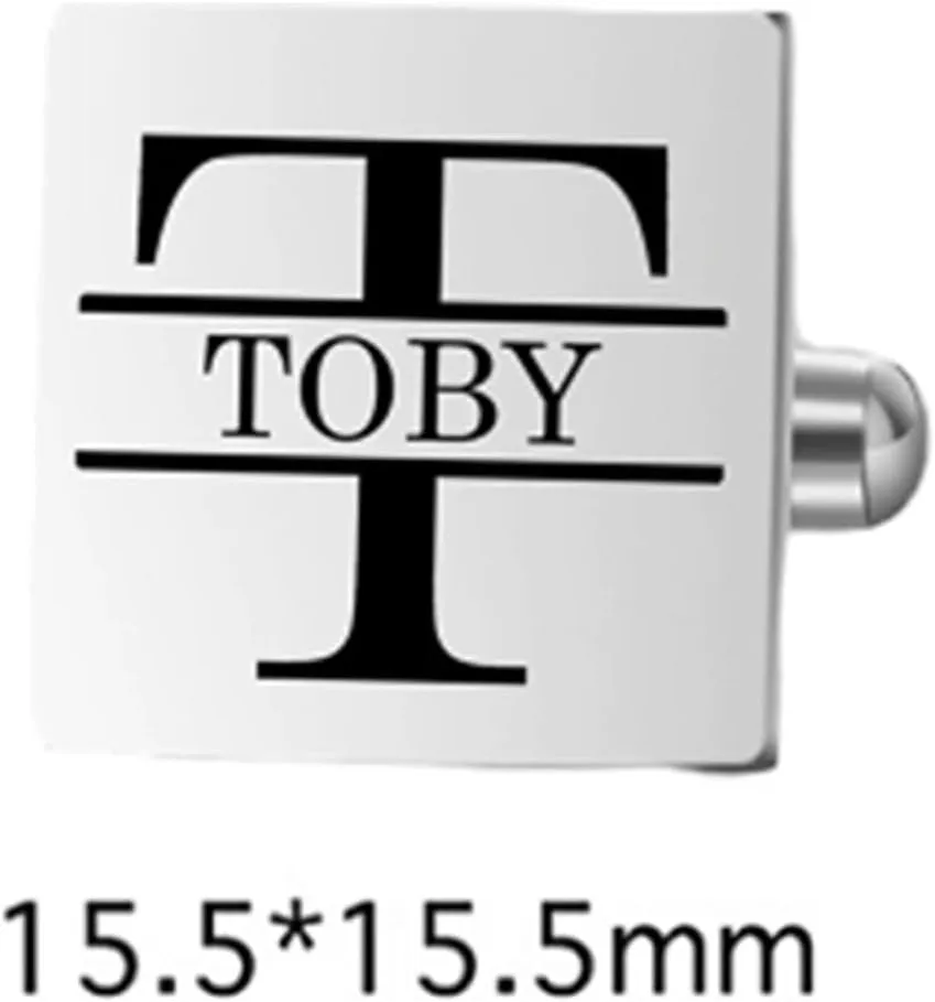 Personalized Monogrammed Cufflinks, Custom Engraved Cufflinks for Men, Customized Name Cuff Links with Initials
