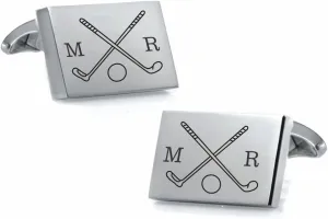 Personalized Silver Golf Cufflinks Custom Engraved Free - Ships From USA