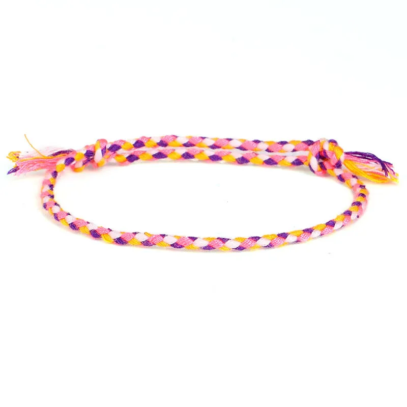 Ping An Buckle Four-strand Colorful Text And Play Line Bracelet