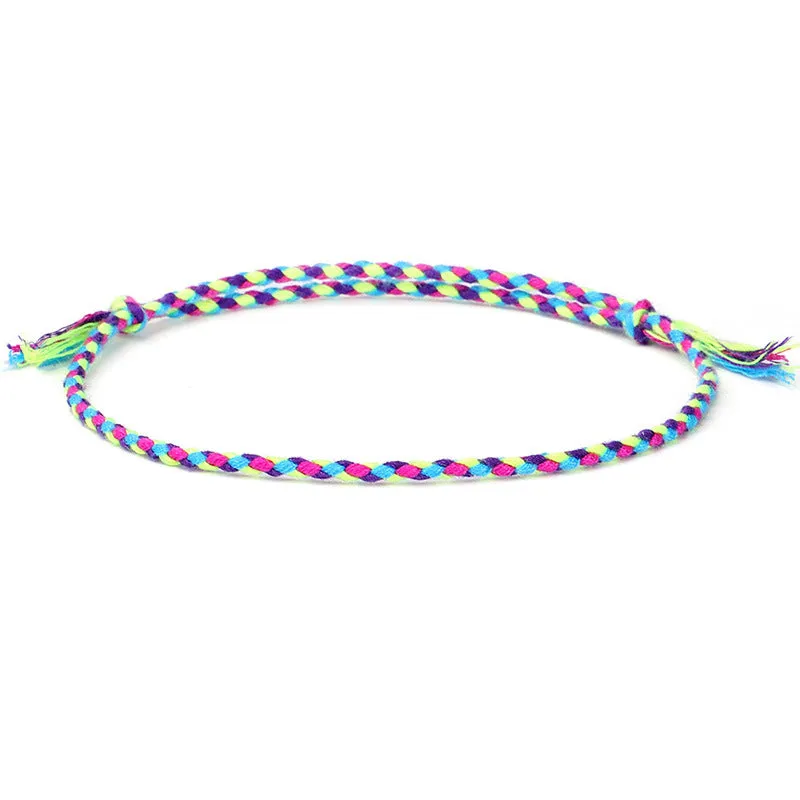 Ping An Buckle Four-strand Colorful Text And Play Line Bracelet