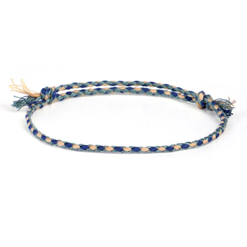 Ping An Buckle Four-strand Colorful Text And Play Line Bracelet