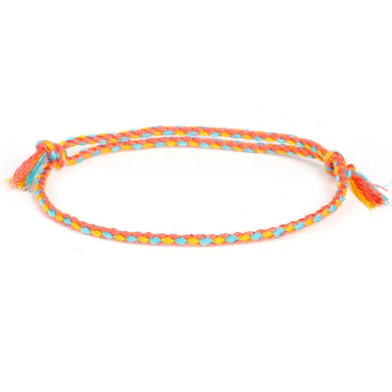 Ping An Buckle Four-strand Colorful Text And Play Line Bracelet