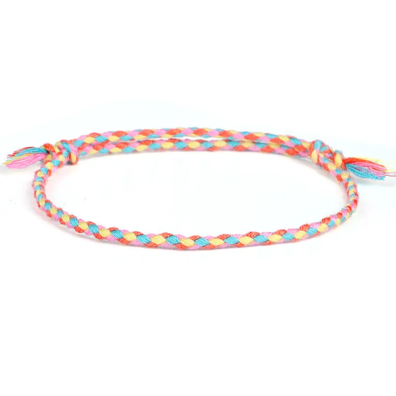 Ping An Buckle Four-strand Colorful Text And Play Line Bracelet