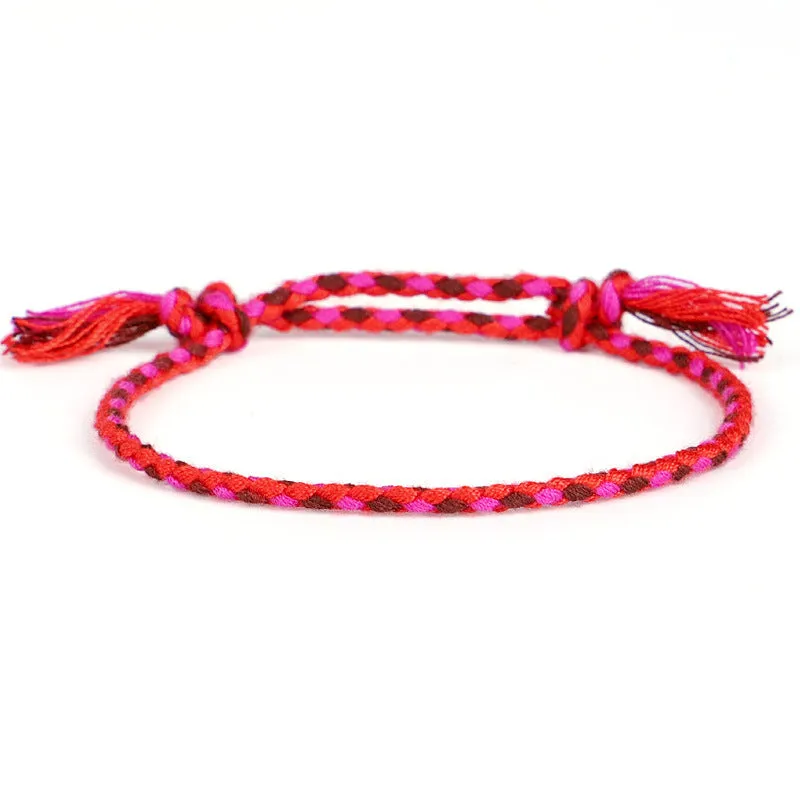 Ping An Buckle Four-strand Colorful Text And Play Line Bracelet